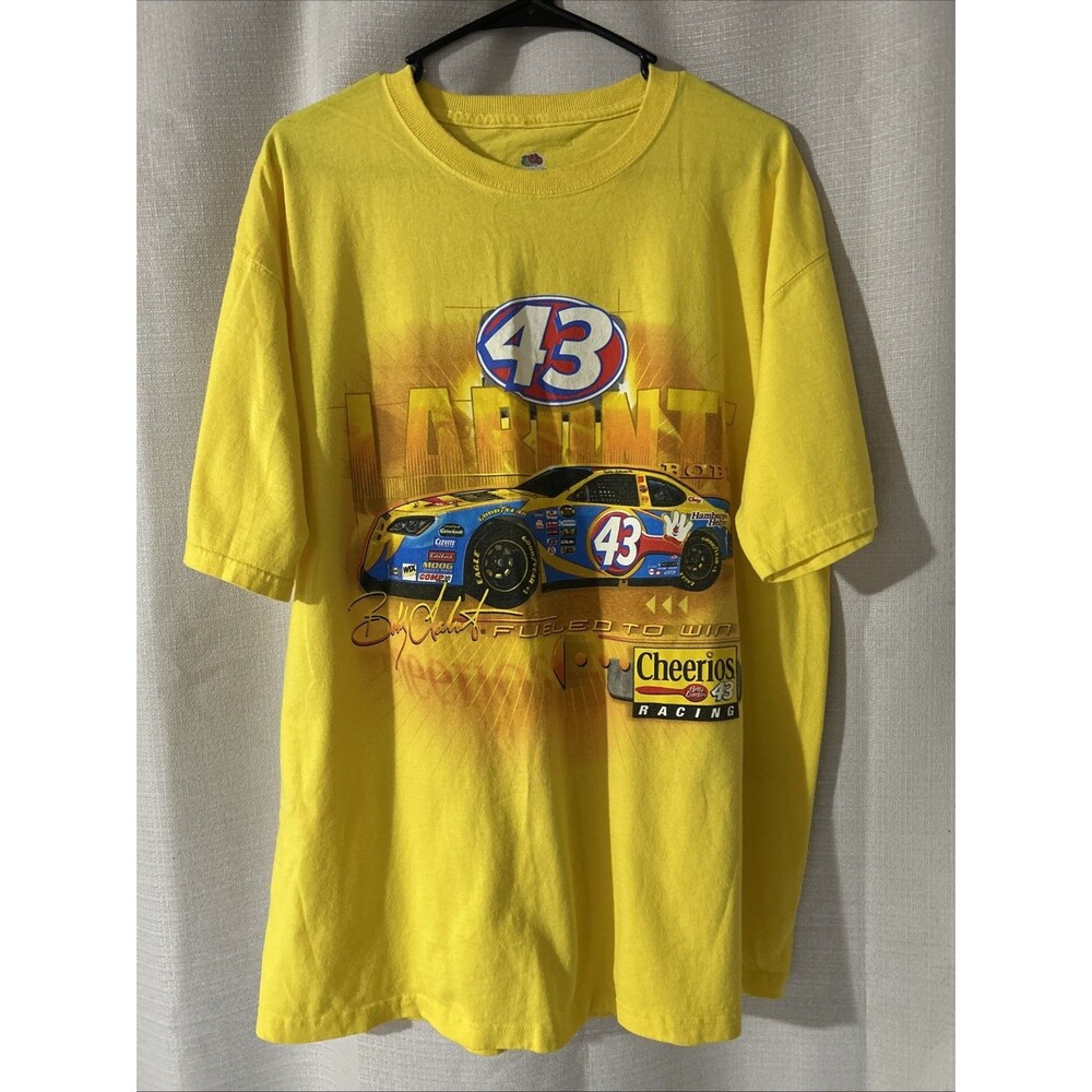Vintage NASCAR Bobby Labonte Cheerios Racing T Shirt Size XL Yellow